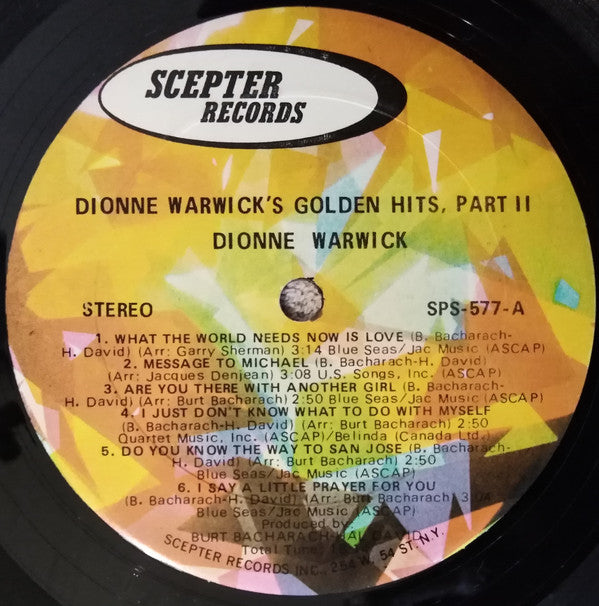 Dionne Warwick : Golden Hits Part 2 (LP, Comp, RE, RP)