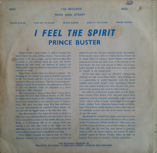 Prince Buster : I Feel The Spirit (LP)