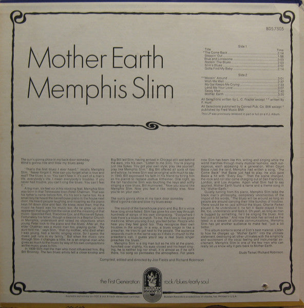 Memphis Slim : Mother Earth (LP, Album, RE)