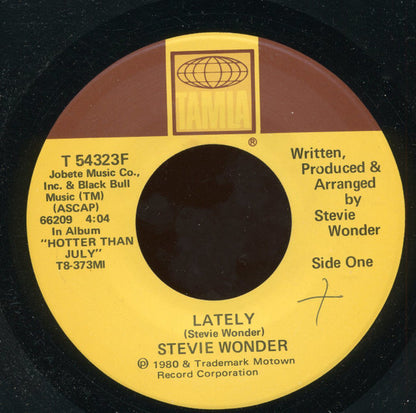 Stevie Wonder : Lately (7", Single)