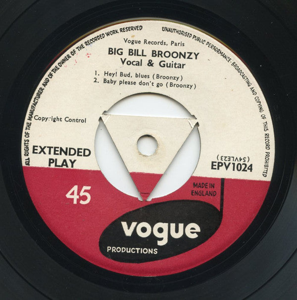 Big Bill Broonzy : Sings The Blues (7", EP)