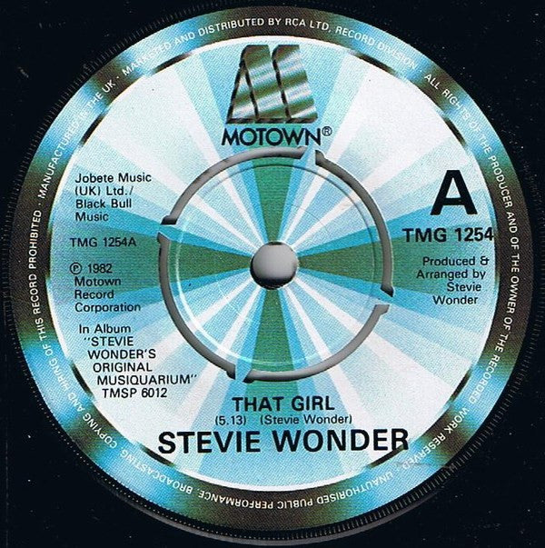 Stevie Wonder : That Girl (7", Single, 4-P)