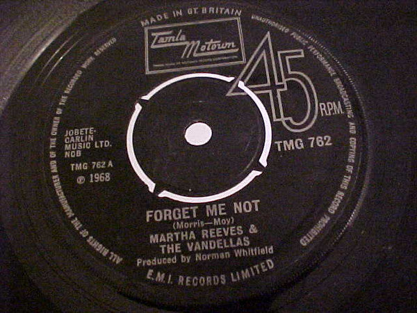 Martha Reeves & The Vandellas : Forget Me Not  (7", Single, Pus)