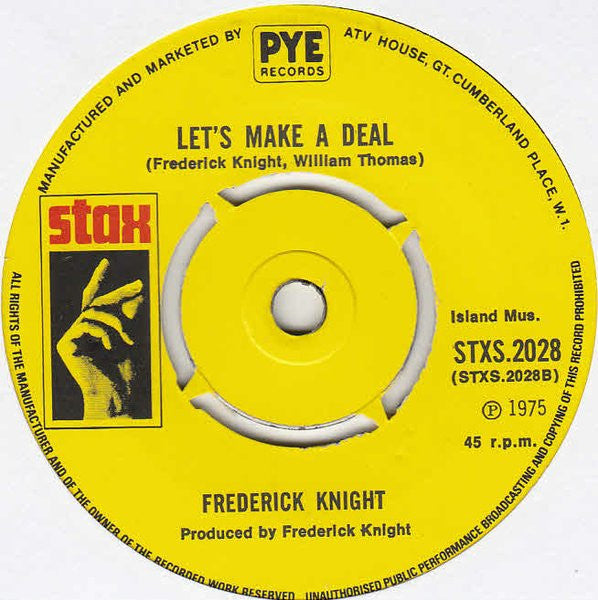 Frederick Knight : I Betcha Didn't Know That (7", 4-P)