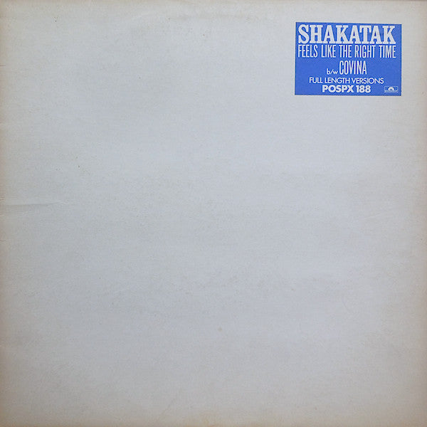 Shakatak : Feels Like The Right Time (12", Single)