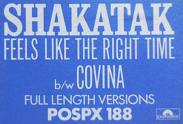 Shakatak : Feels Like The Right Time (12", Single)