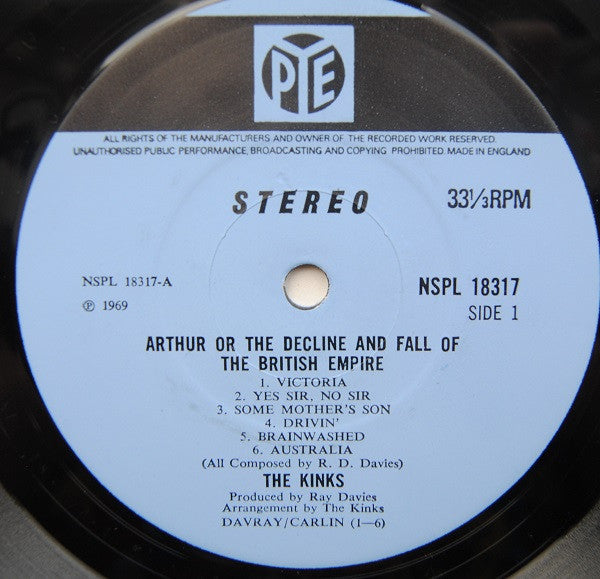 The Kinks : Arthur Or The Decline And Fall Of The British Empire (LP, Album, Gat)