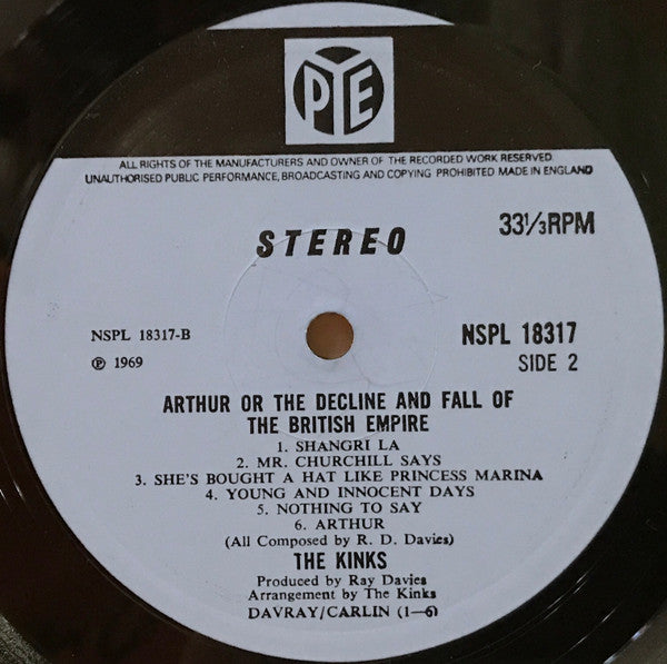 The Kinks : Arthur Or The Decline And Fall Of The British Empire (LP, Album, Gat)