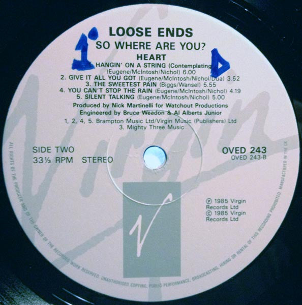 Loose Ends : So Where Are You? (LP, Album)