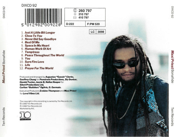 Maxi Priest : Bonafide (CD, Album)