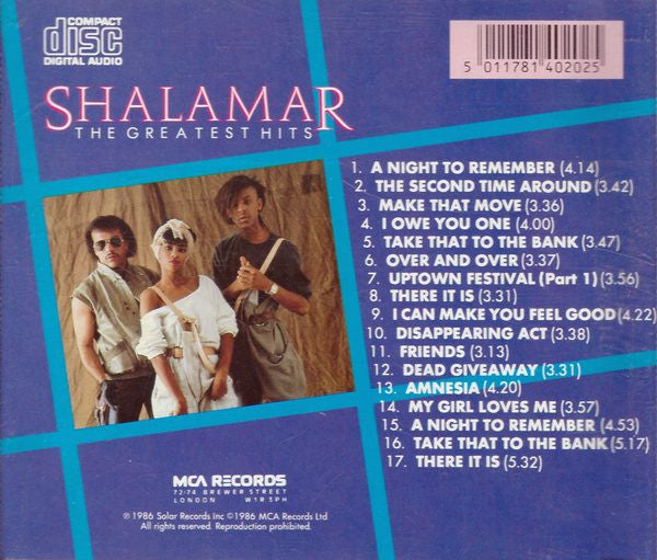 Shalamar : The Greatest Hits (CD, Comp)