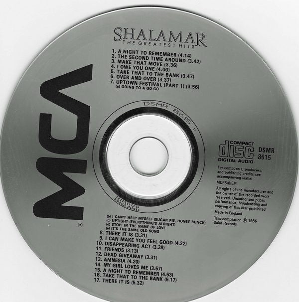 Shalamar : The Greatest Hits (CD, Comp)