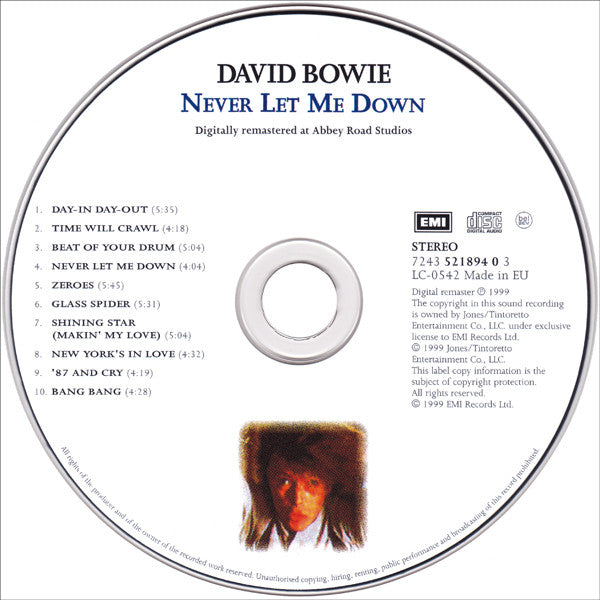 David Bowie : Never Let Me Down (CD, Album, Enh, RE, RM)