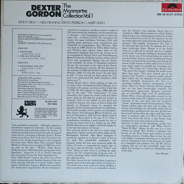 Dexter Gordon : The Monmartre Collection Vol. 1 (LP, Album)