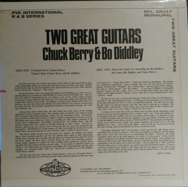 Bo Diddley / Chuck Berry : Two Great Guitars (LP, Album, Mono)