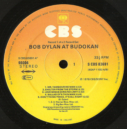 Bob Dylan : Bob Dylan At Budokan (2xLP, Album)