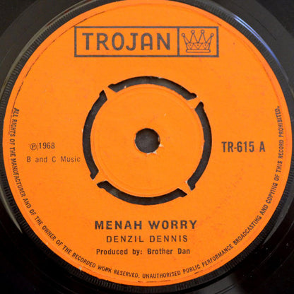 Denzil Dennis : Menah Worry (7")