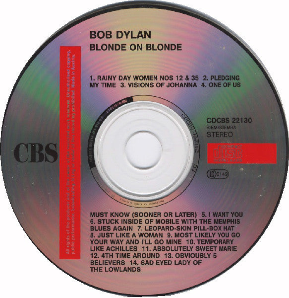 Bob Dylan : Blonde On Blonde (CD, Album, RE)