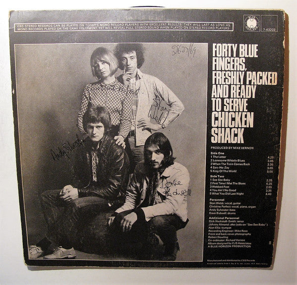 Chicken Shack : Forty Blue Fingers, Freshly Packed And Ready To Serve (LP, Album, Mono)