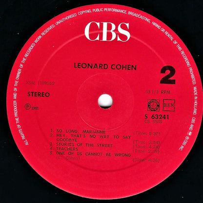 Leonard Cohen : Songs Of Leonard Cohen (LP, Album, RE)