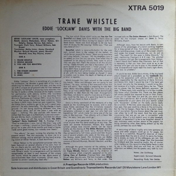 Eddie "Lockjaw" Davis Big Band : Trane Whistle (LP, Mono, RE)