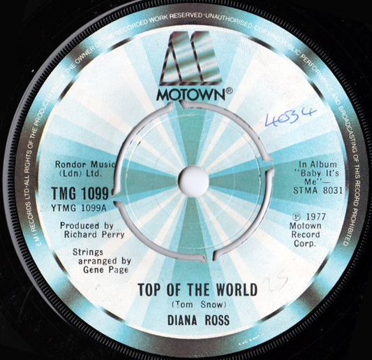 Diana Ross : Top Of The World  (7", Single)