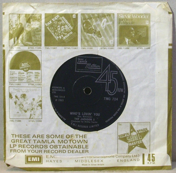 The Jackson 5 : I Want You Back (7", Single, Sol)