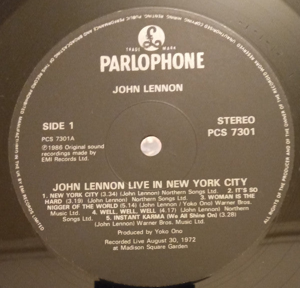 John Lennon : Live In New York City (LP, Album)