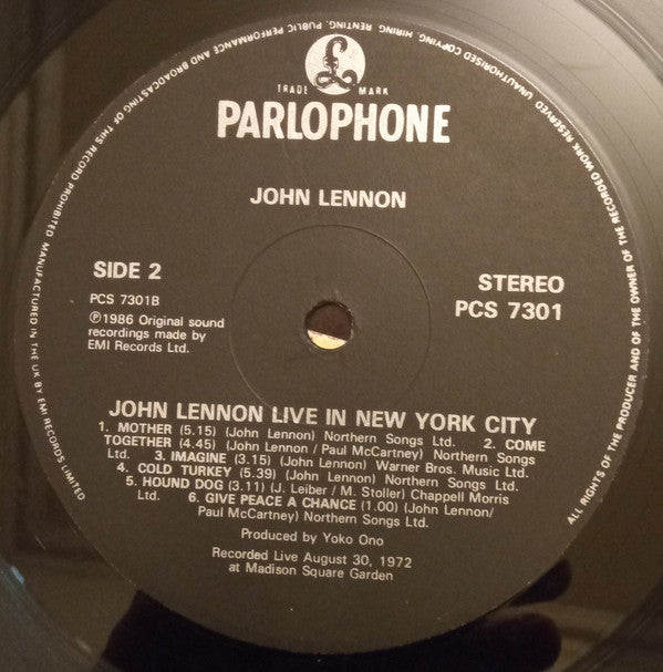 John Lennon : Live In New York City (LP, Album)