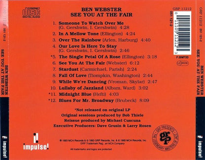 Ben Webster : See You At The Fair (CD, Album, RE, RM)