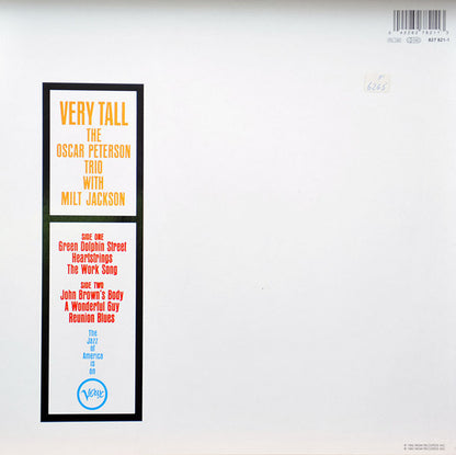 Oscar Peterson Trio* With Milt Jackson : Very Tall  (LP, Album, RE)