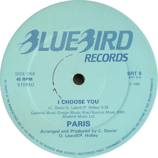 Paris (6) : I Choose You / Punkin' Funkin' (12")