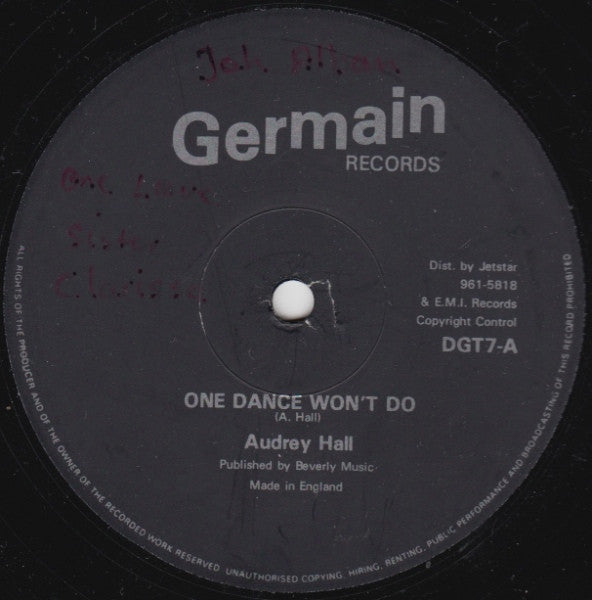 Audrey Hall : One Dance Won't Do (12", Single)