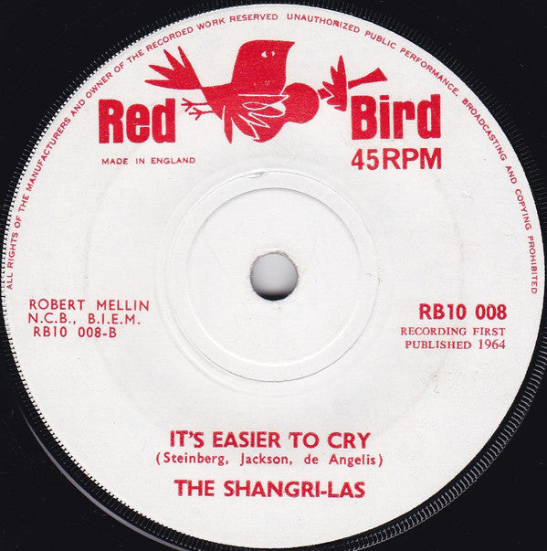 The Shangri-Las : Remember (Walkin' In The Sand) / It's Easier To Cry (7", Single, Sol)