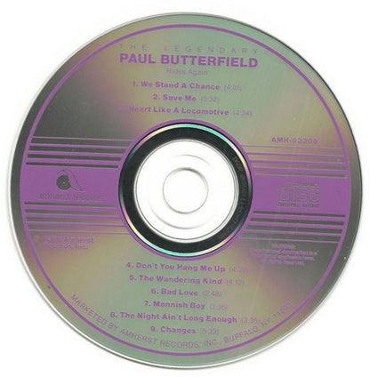 Paul Butterfield : The Legendary Paul Butterfield Rides Again (CD, Album)