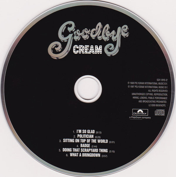 Cream (2) : Goodbye (CD, Album, RE, RM, EDC)