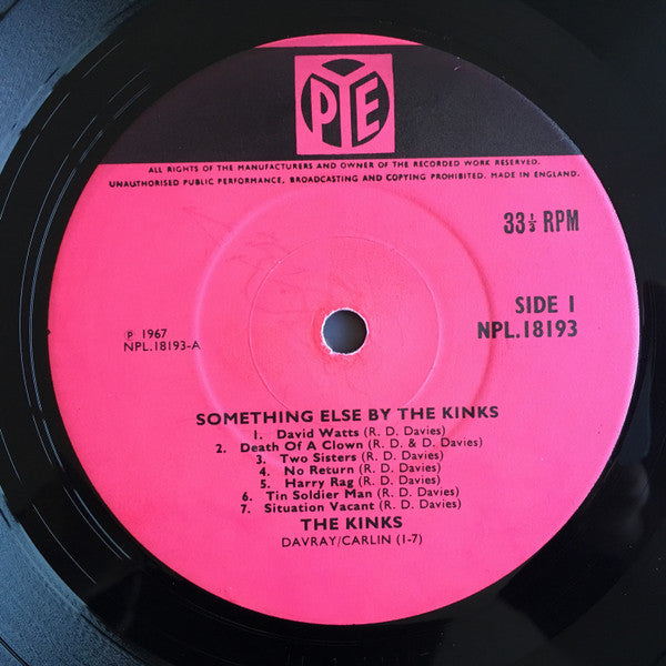 The Kinks : Something Else By The Kinks (LP, Album, Mono)