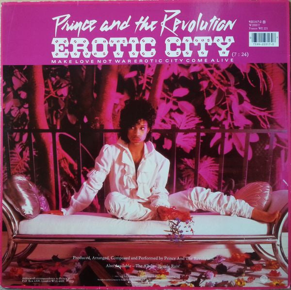 Prince And The Revolution : Let's Go Crazy / Take Me With U / Erotic City (12", Single, Red)