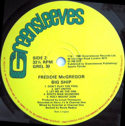 Freddie McGregor : Big Ship (LP, Album)