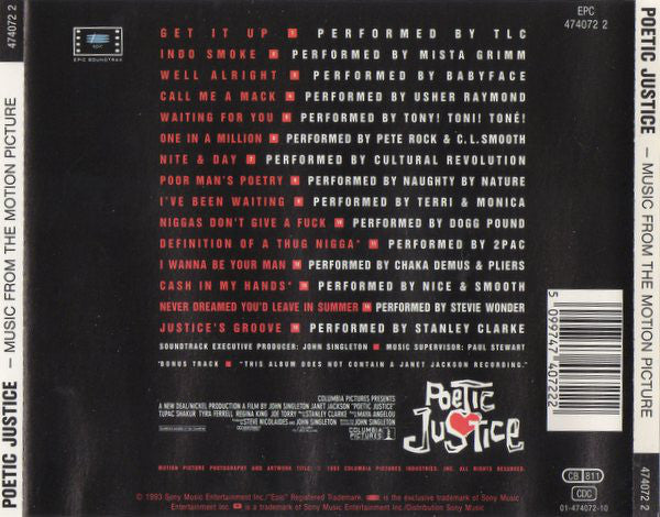 Various : Poetic Justice (Music From The Motion Picture) (CD, Comp)