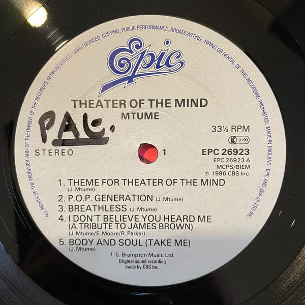 Mtume : Theater Of The Mind (LP, Album)