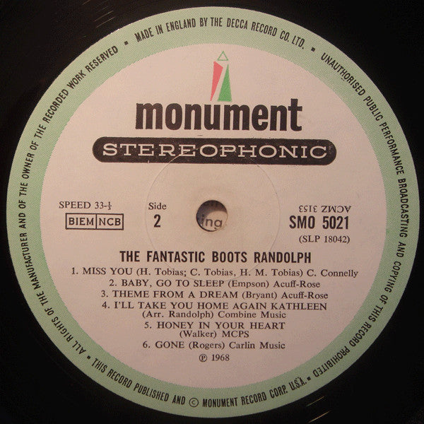 Boots Randolph : The Fantastic Boots Randolph (LP, Album, RE)