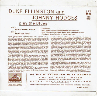 Duke Ellington And Johnny Hodges : Play The Blues (7", EP)