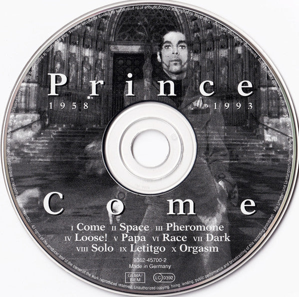 Prince : Come (CD, Album, WME)