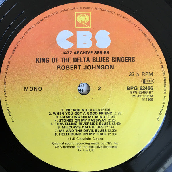 Robert Johnson : King Of The Delta Blues Singers (LP, Comp, Mono, RE)