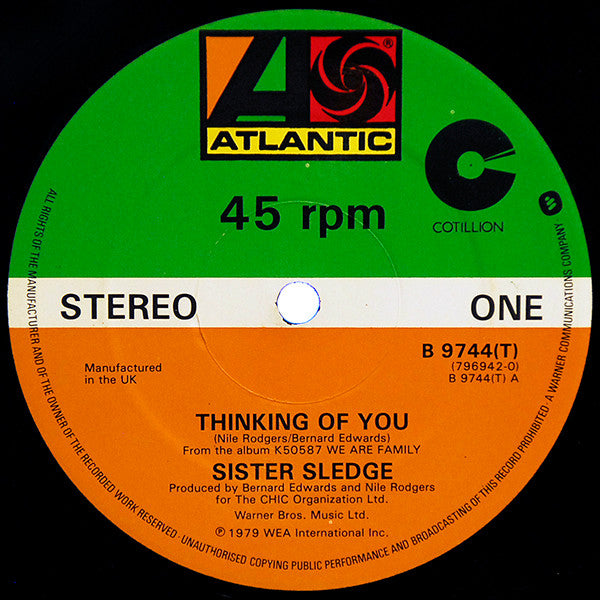 Sister Sledge : Thinking Of You (12", Single)