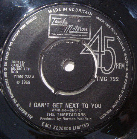 The Temptations : I Can't Get Next To You (7", Single, Pus)