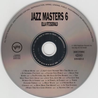 Ella Fitzgerald : Verve Jazz Masters 6 (CD, Comp)