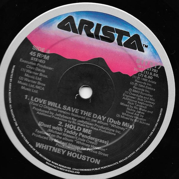 Whitney Houston : Love Will Save The Day (12", Maxi)