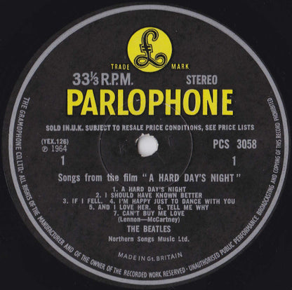 The Beatles : A Hard Day's Night (LP, Album, RE, 3rd)